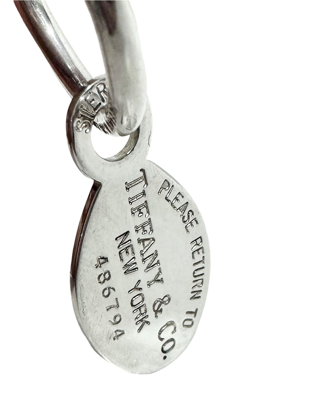 Tiffany & Co. Engraved 925 Silver Ball Keychain with Engraved Return To Charm - Picture 2 of 13
